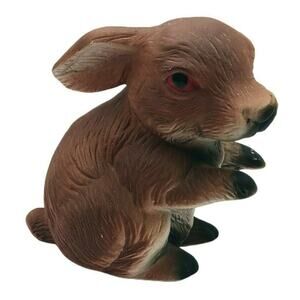 Brown Rabbit Figurine Sculpture Bisque Ceramic Cottage Core Woodland Bunny Decor